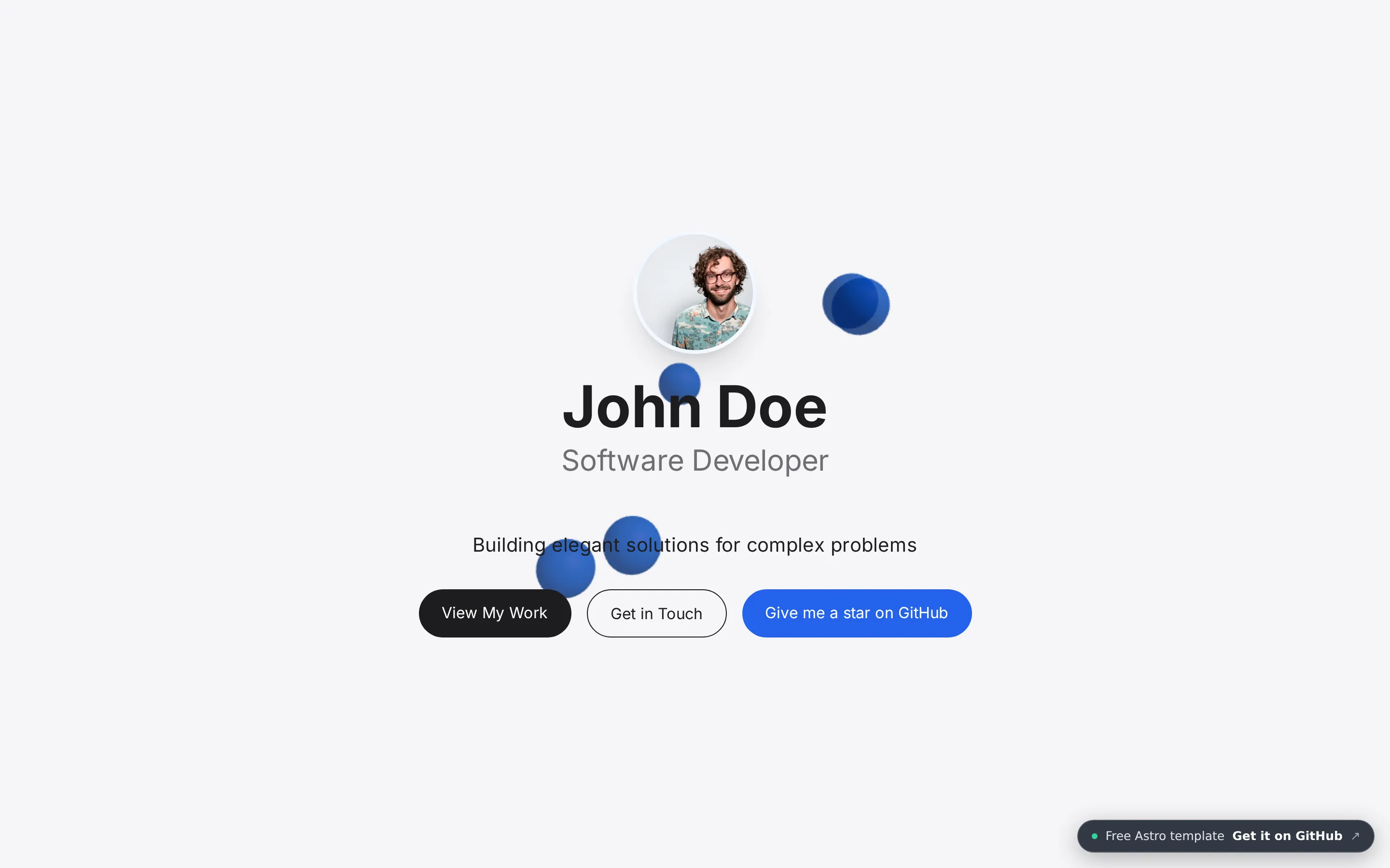 Apple-style Portfolio home page