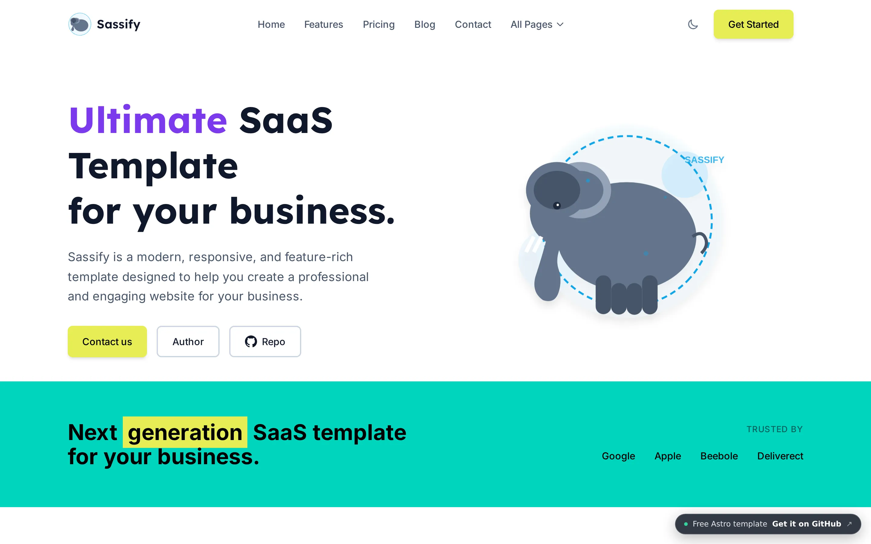 Astro Sassify home page